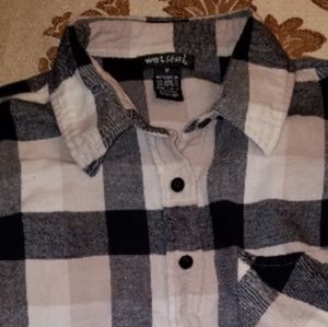 WetSeal Flannel Plaid Shirt, Size Medium